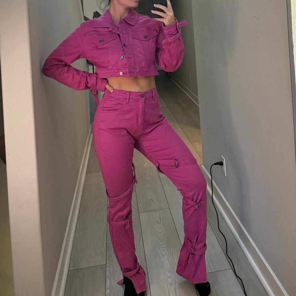 Stylish Pink Women's Jean Set